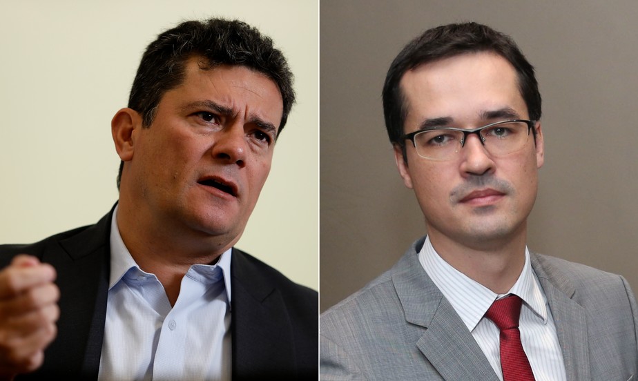 O senador Sergio Moro (União-PR) e o deputado federal Deltan Dallagnol (Podemos-PR)