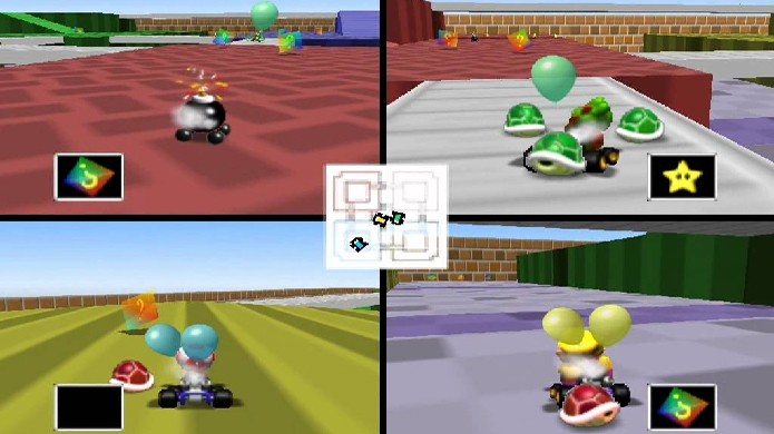 Com apenas quatro controles e uma partida no mapa Block Fort jogadores de Mario Kart 64 garantiam seus finais de semana de locação (Foto: Reprodução/YouTube)