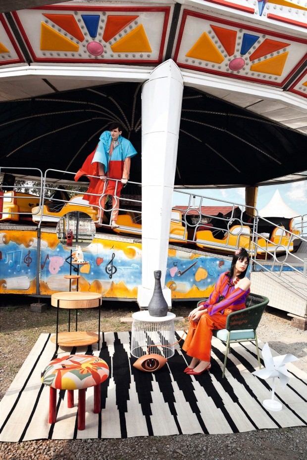 Peças lúdicas invadem decoração em parque de diversões (Foto: Rogério Cavalcanti)