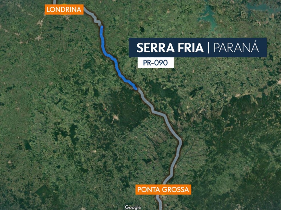 Acidente foi registrado na PR-090, no trecho da Serra Fria, no fim da noite de quarta-feira (30) — Foto: Reprodução/RPC