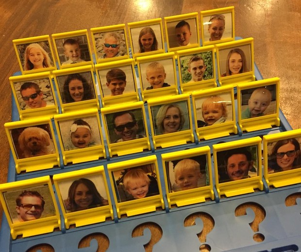 Jogo Cara a Cara adaptado com rostos de familiares (Foto: Reprodução/Instagram @thegenealogykids)