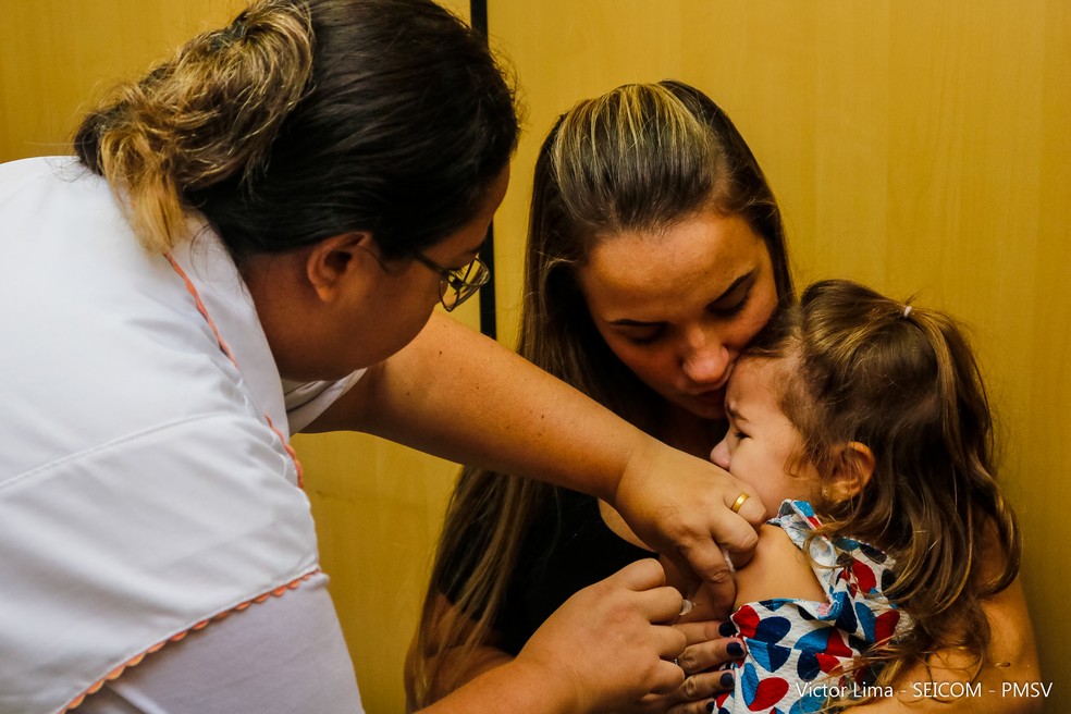 Vacina contra o sarampo continua disponÃ­vel na rede pÃºblica mesmo apÃ³s o final da campanha â Foto: Victor Lima/Seicom/Prefeitura Municipal de SÃ£o Vicente