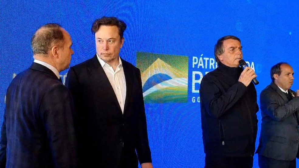 Encontro de Elon Musk com Jair Bolsonaro — Foto:  Reprodução/Facebook