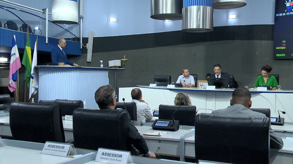 Sessão câmara vereadores de Vitória — Foto: Reprodução/TV Gazeta