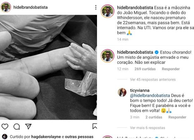 Hidelbrando Batista, pai de Whindersson Nunes, fala do nascimento do neto (Foto: Reprodução/Instagram)