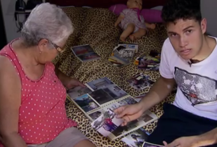 Thiago Braz com a avó que o criou  (Foto: reprodução)