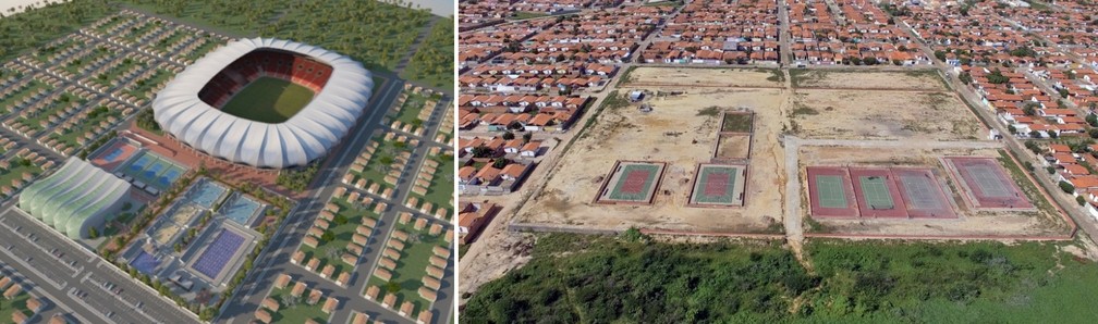 Projeto previa piscinas e um estádio, que não serão mais construídos por falta de viabilidade.  (Foto: Luiz Gustavo Graça/Arquivo pessoal)