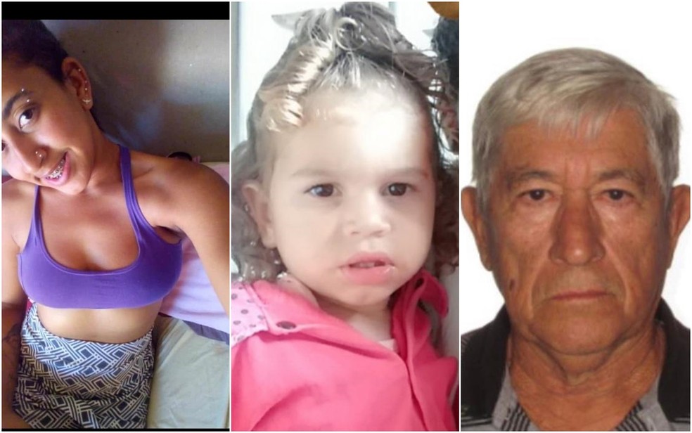 Ranieri Aranha, Geysa Aranha (filha de Ranieri) e Roberto Clemente, mortos por Wanderson Protácio em Corumbá de Goiás — Foto: Montagem/g1
