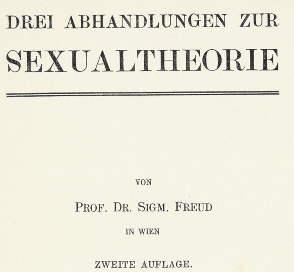 Detalhe da primeira edição de 'Três Ensaios sobre a Teoria da Sexualidade' — Foto: Getty Images via BBC
