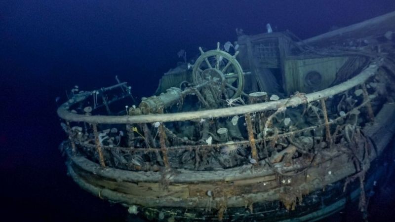 Endurance foi encontrado em ótimo estado de conservação mais de um século depois de ter desaparecido debaixo d'água (Foto: PA Media via BBC News)