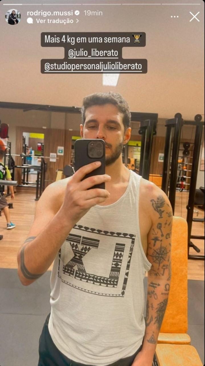 Rodrigo Mussi comemora ganho de peso após uma semana (Foto: Reprodução/Instagram)