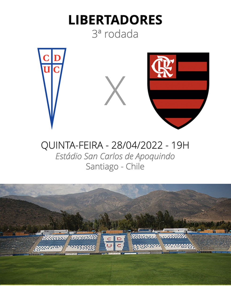 Ficha técnica de Universidad Católica x Flamengo — Foto: ge