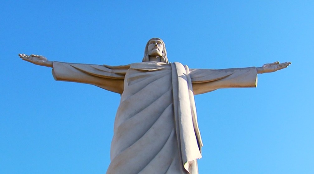 Cristo de Elói Mendes (MG) é considerado o maior do Brasil, mas vai perder posto para estátua do Rio Grande do Sul  — Foto: Reprodução/EPTV