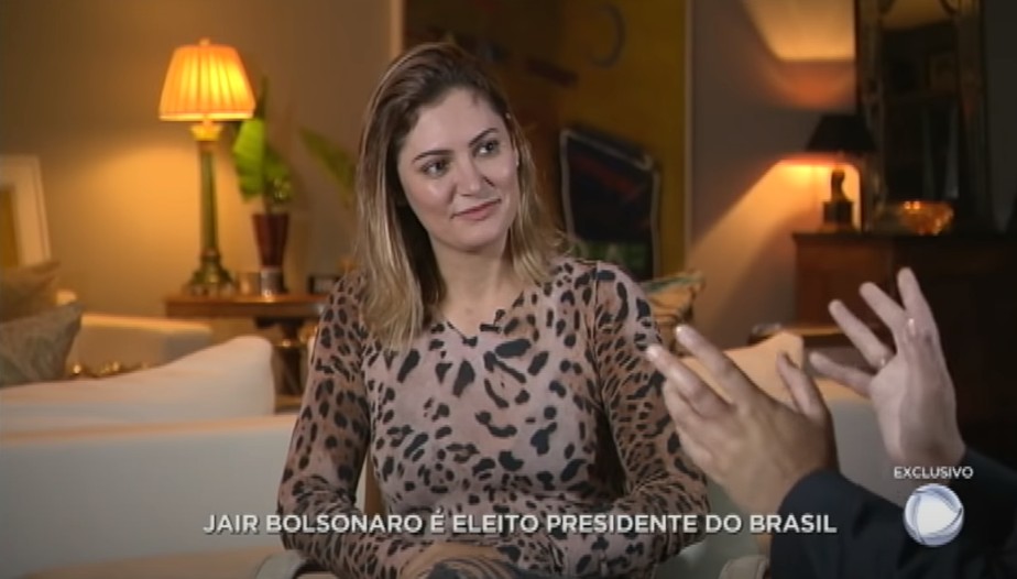 Michelle Bolsonaro em sua primeira entrevista, em 2018