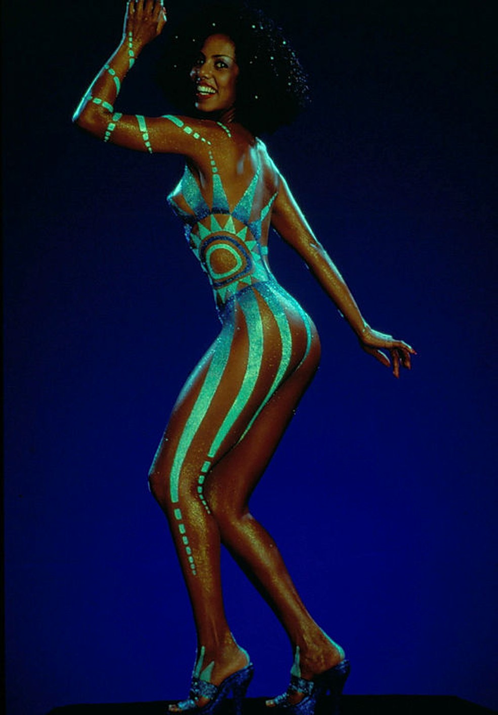 Valéria Valenssa, a primeira musa dos carnavais na Globo — Foto: Acervo Globo