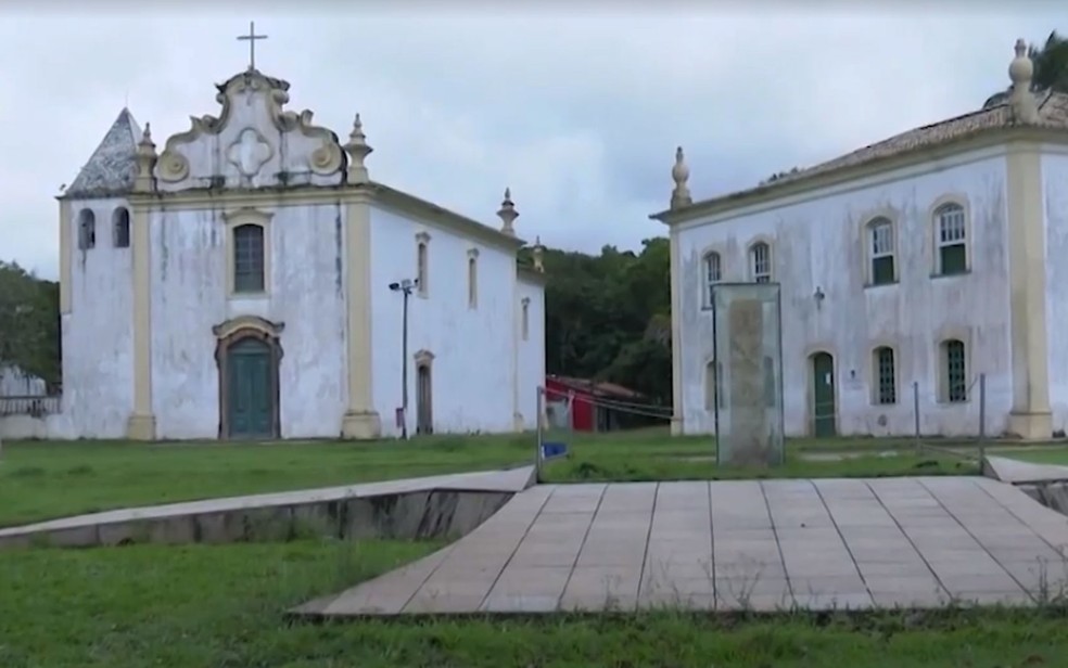 Ponto turístico de Porto Seguro vazio por causa da pandemia do coronavírus — Foto: Reprodução/TV Bahia