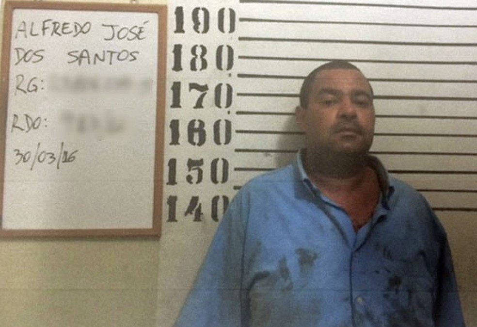 Alfredo José dos Santos foi preso por suspeita de tentativa de assassinar uma juíza, explosão e resistência (Foto: Reprodução/Polícia Civil)