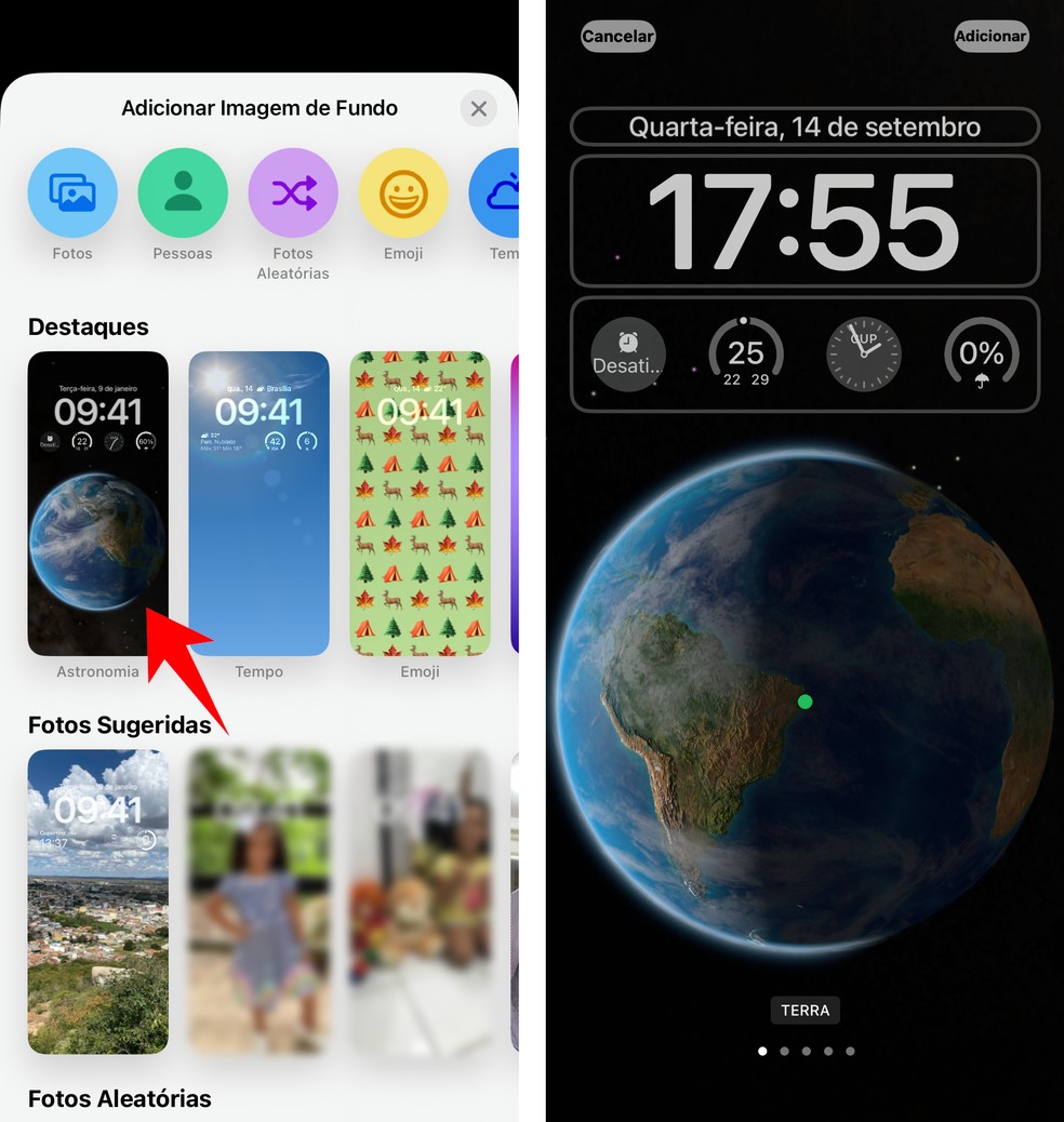 Veja como usar wallpaper sugerido pelo iOS 16 — Foto: Reprodução/Rodrigo Fernandes