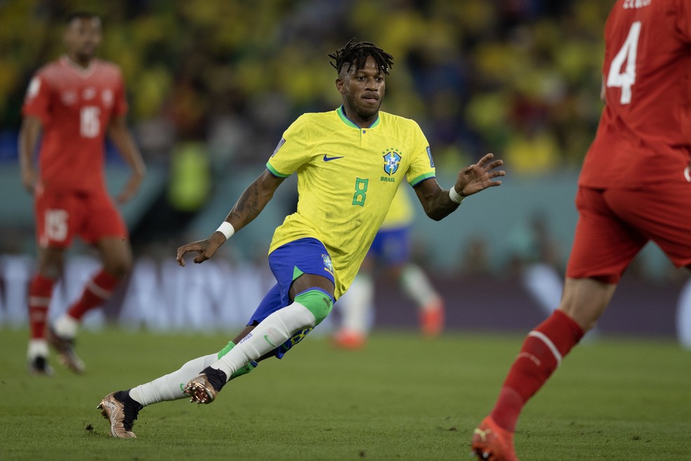Fred na corrida em Brasil 1 x 0 Suíça — Foto: Lucas Figueiredo/CBF