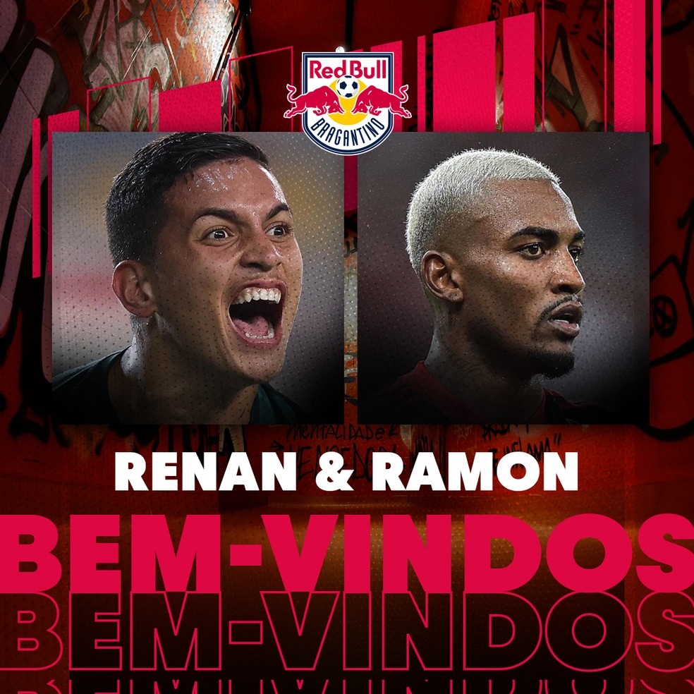 Bragantino anuncia acertos com o zagueiro Renan e o lateral-esquerdo Ramon — Foto: Divulgação/Red Bull Bragantino
