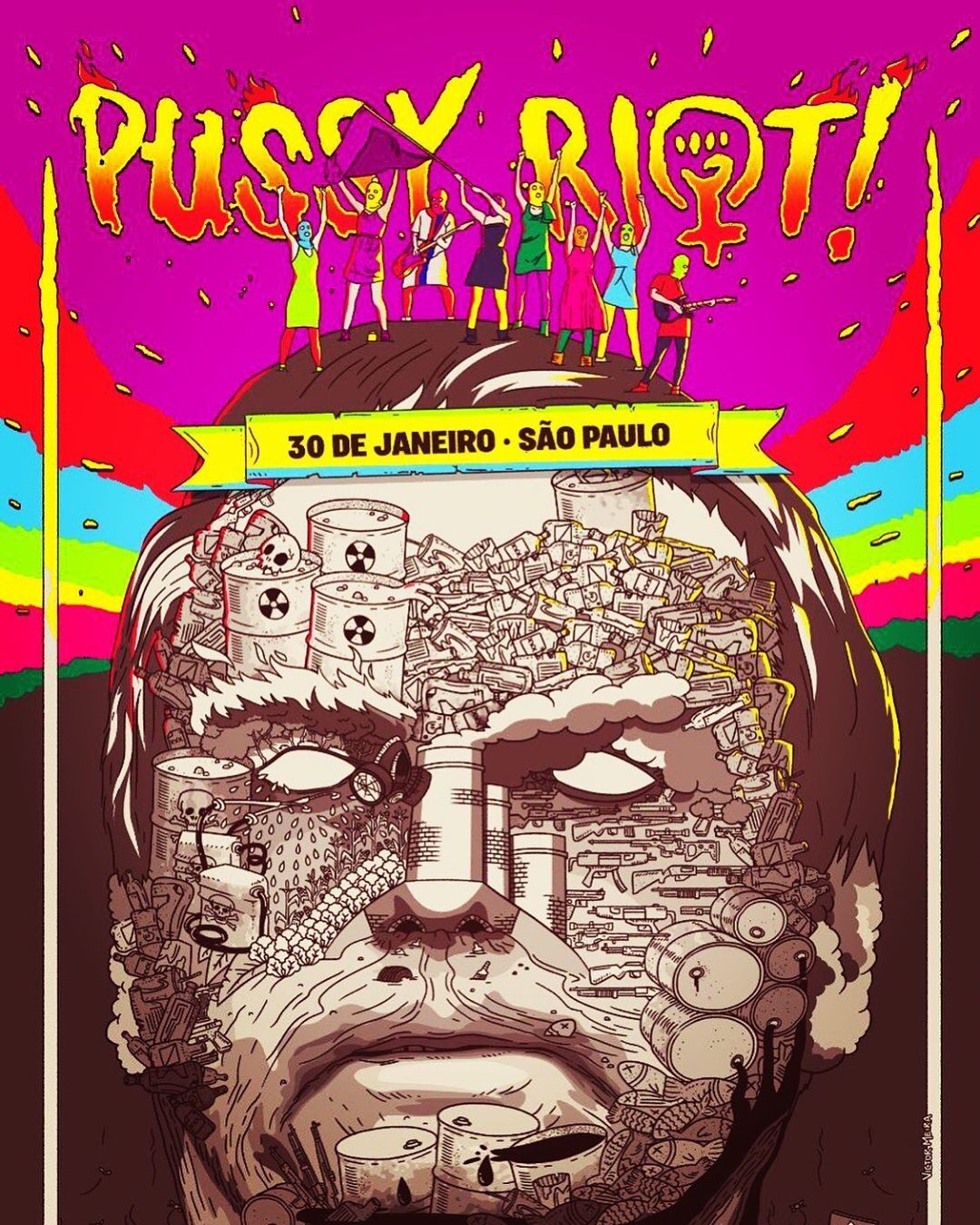 Banda feminista Pussy Riot publica provocação a Bolsonaro (Foto: Reprodução / Instagram)