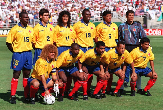 Seleção da Colômbia na Copa de 1994: favoritismo eliminado na primeira fase (Foto: Getty Images)