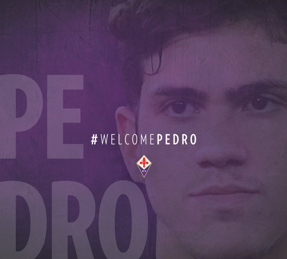 Pedro foi anunciado pela Fiorentina — Foto: Reprodução