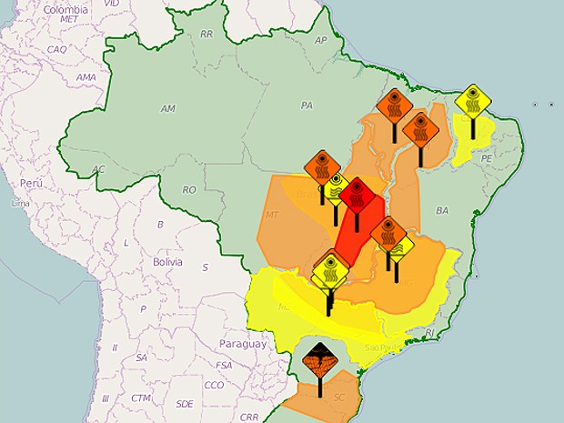 Zona de alerta sobre baixa umidade inclui mais de 100 municípios no Maranhão (Foto: Inmet)