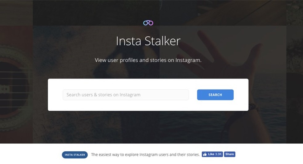 Plataforma online Insta Stalker permite navegar anonimamente por perfis do Instagram â Foto: ReproduÃ§Ã£o/Marvin Costa