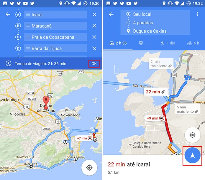Google Maps mostrara um resumo antes de usuário começar a navegação (Foto: Reprodução/Elson de Souza)