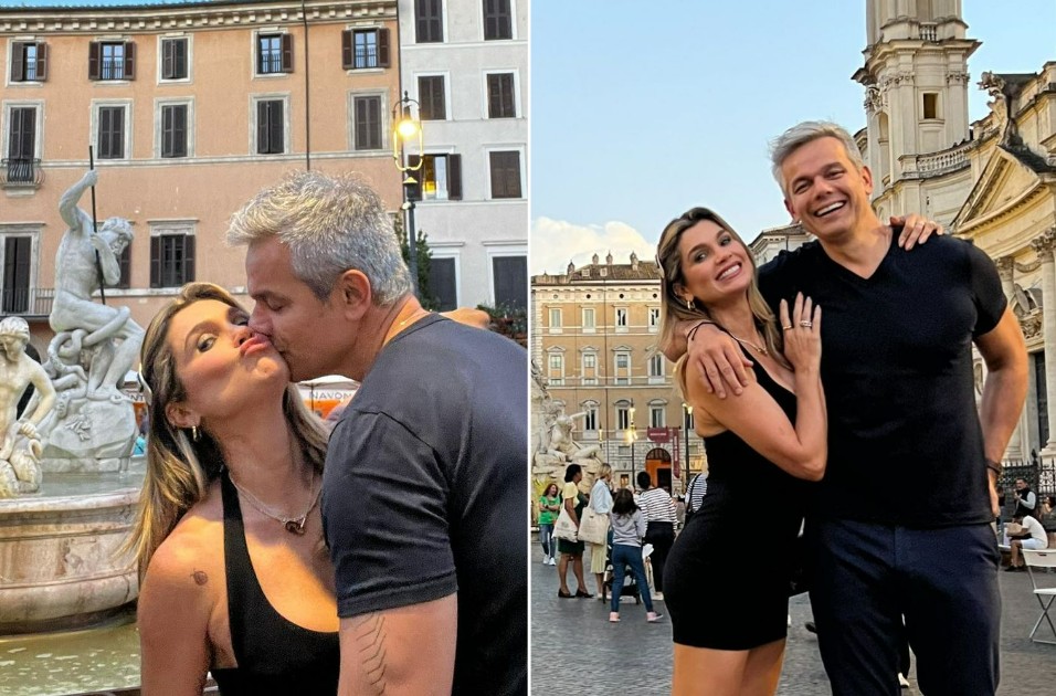 Flávia Alessandra e Otaviano Costa curtem juntos em Roma, na Itália (Foto: Instagram/Reprodução)