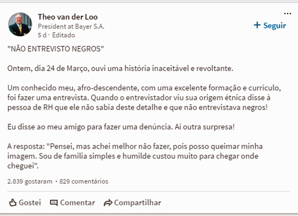 'Não entrevisto negros': a vítima anônima por trás da 