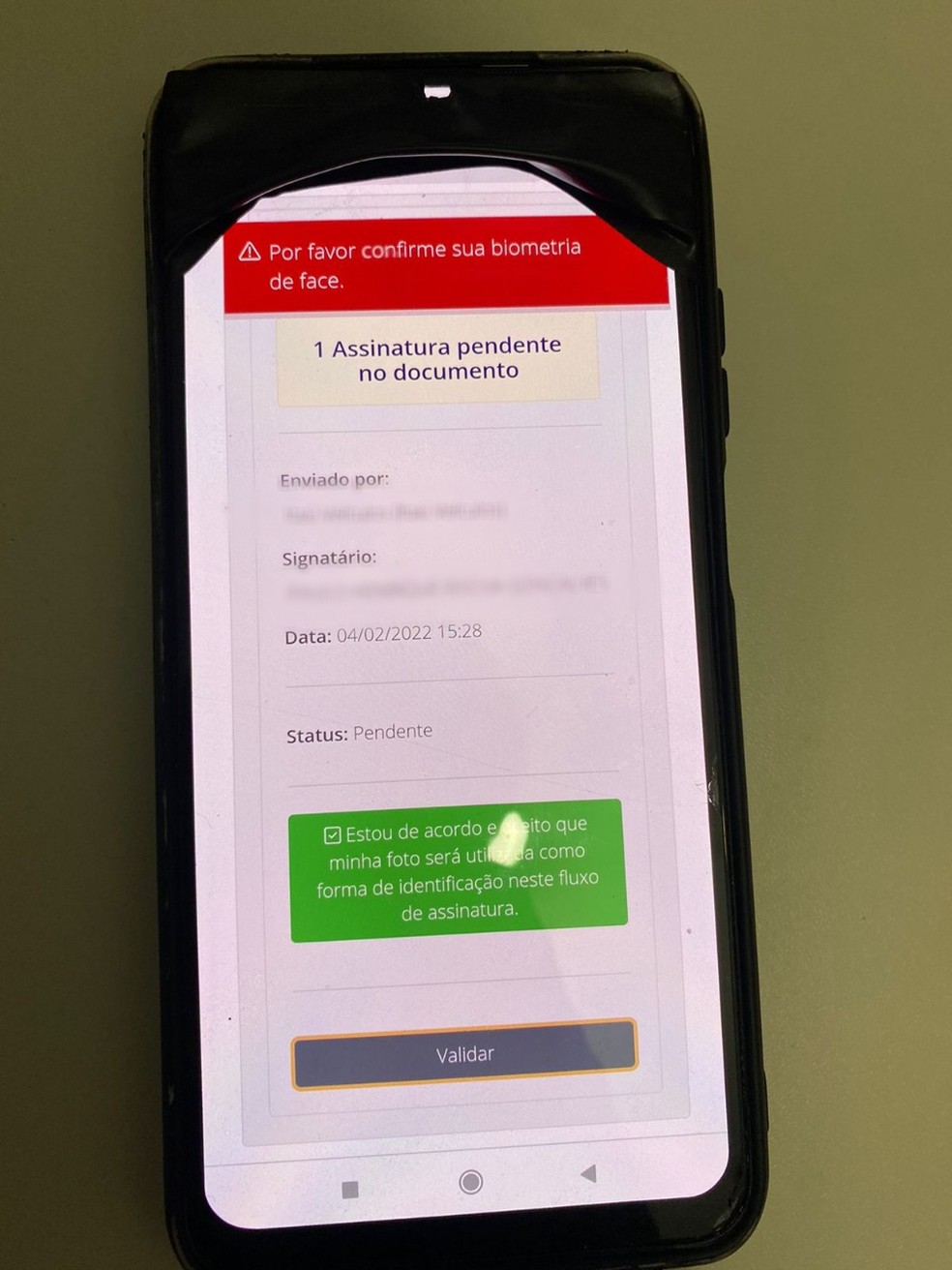 Tela do aparelho do motoboy — Foto: Paulo Gonçalves / Divulgação