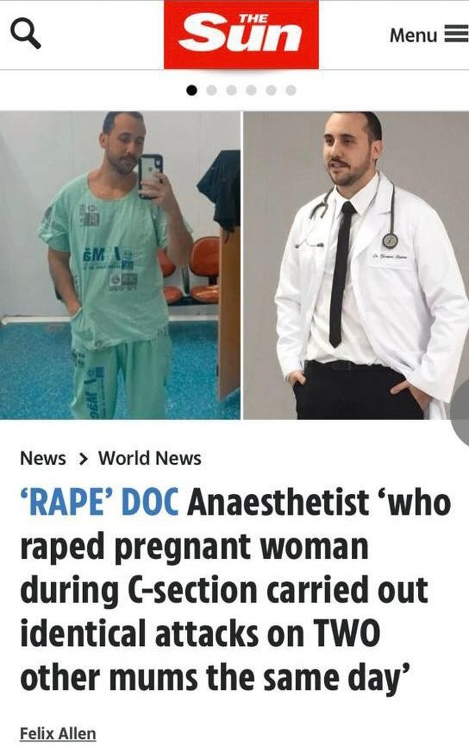 Tabloide The Sun publica reportagem sobre a suspeita de outras vítimas do anestesista