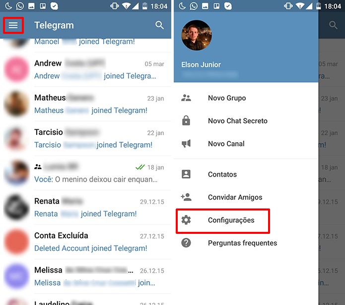 Telegram exibe excesso de notificações de novos contatos no serviço (Foto: Reprodução/Elson de Souza)