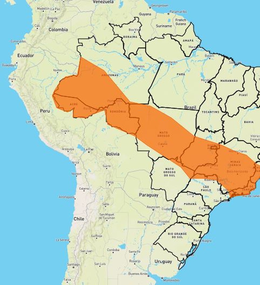 Aviso é de mais chuvas nesta quarta-feira (7), alerta Inmet — Foto: Reprodução/Inmet