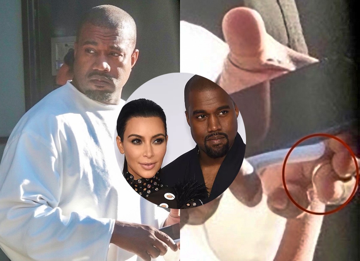 Kanye West é clicado de aliança em meio a divórcio de Kim Kardashian (Foto: Grosby Group e Getty Images)