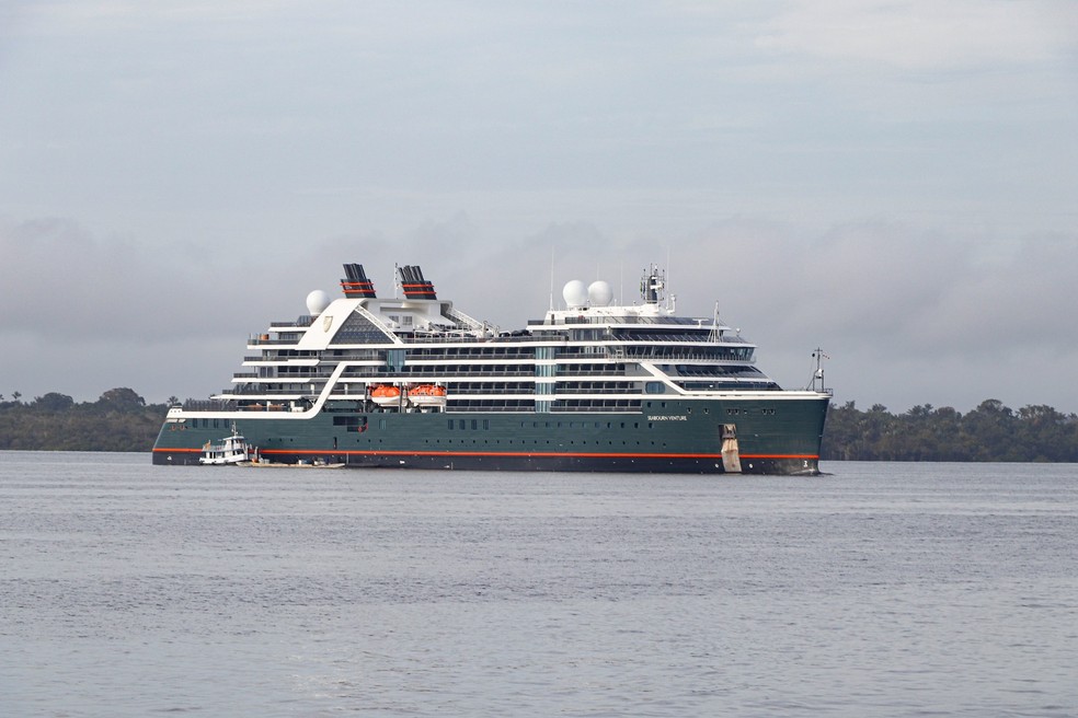 Temporada de Cruzeiros em Manaus: navio Seabourn Venture — Foto: Oliveira Júnior/Manauscult