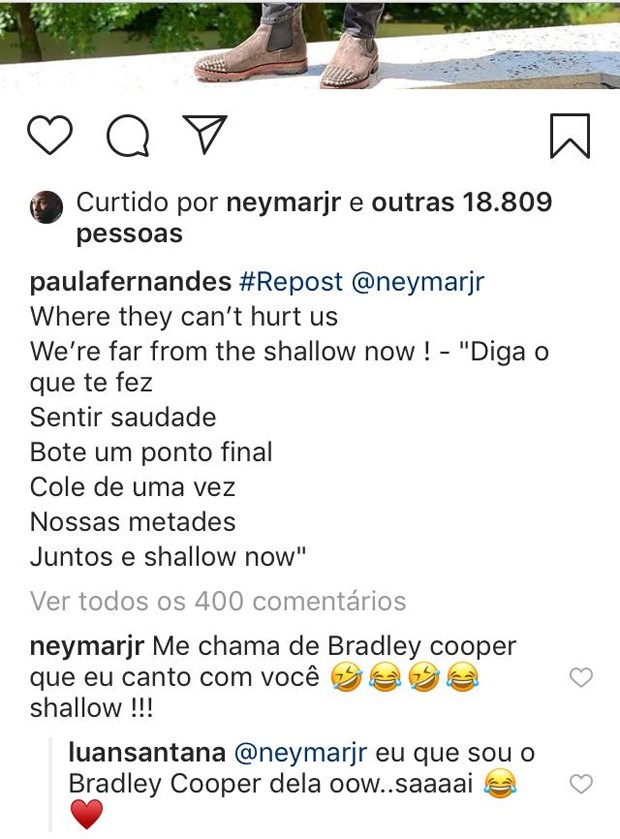 Luan Santana responde Neymar (Foto: Reprodução/Instagram)