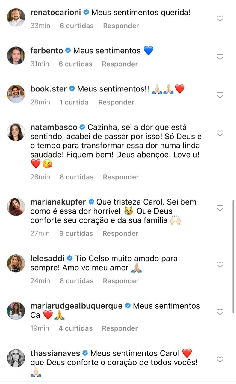 Carol Celico anuncia a morte do pai, Celso Celico (Foto: Reprodução/Instagram)