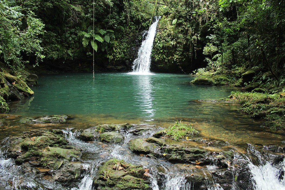 Cachoeira Preciosa na Reserva Ecológica do Sebuí. — Foto: Marcio Kubo