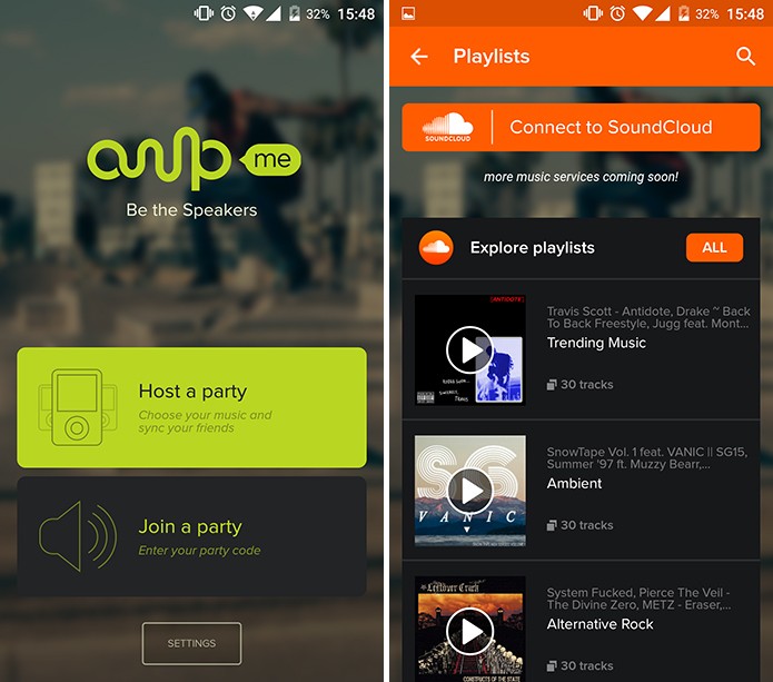 Ampme oferecerá sugestões de playlists no SoundCloud para usuários que for controlar músicas (Foto: Reprodução/Elson de Souza)