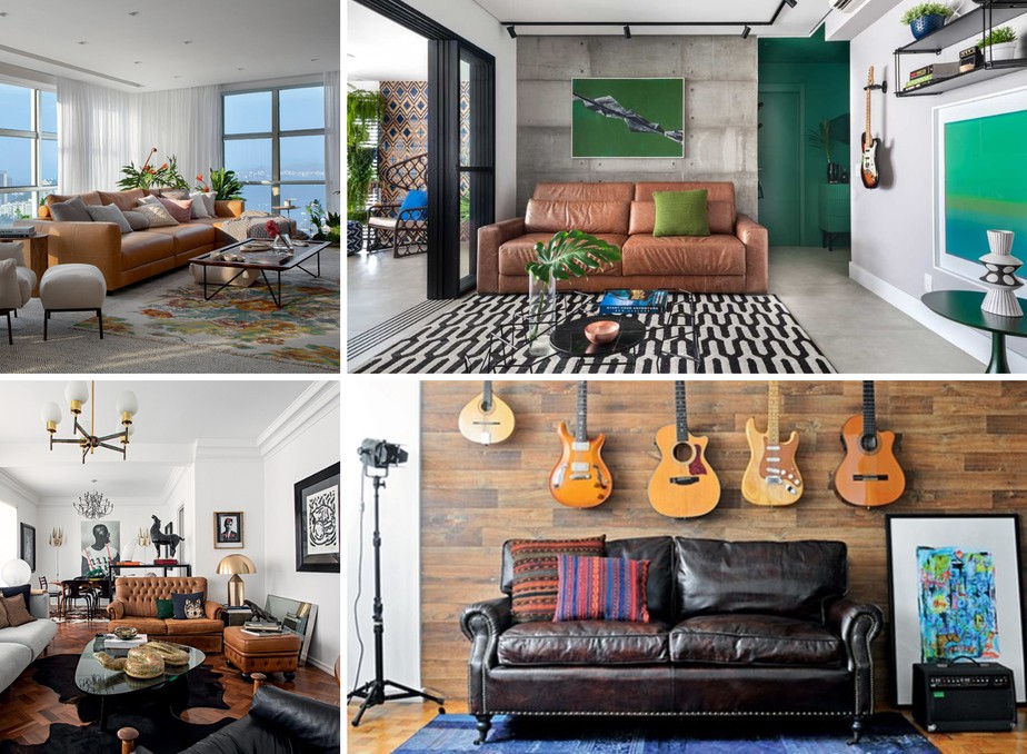 Inspire-se em 14 projetos com o sofá de couro como protagonista