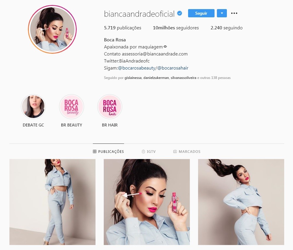 Bianca Andrade comemora 10 milhões de seguidores no Instagram (Foto: Reprodução Instagram)