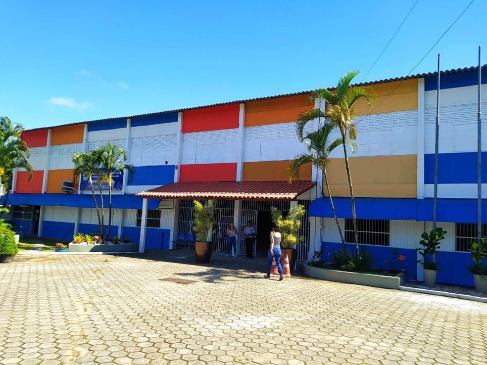 Escola Primo Bitti, em Aracruz, reformada após o ataque — Foto: Sedu/Divulgação