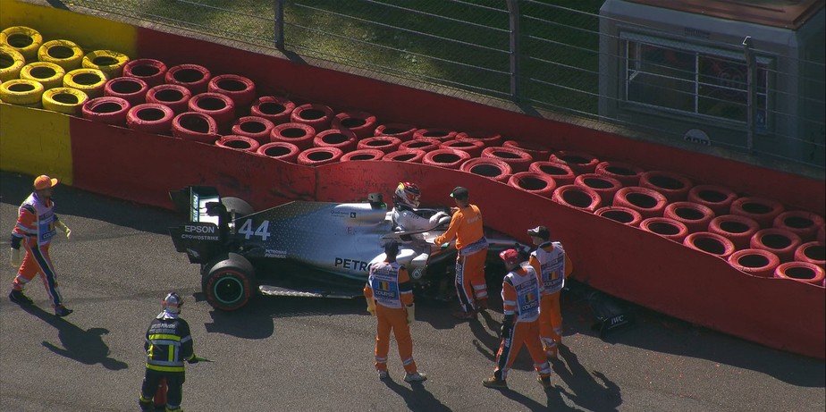 Ferrari volta a dominar com Leclerc, e Hamilton sofre acidente no terceiro treino livre na BÃ©lgica