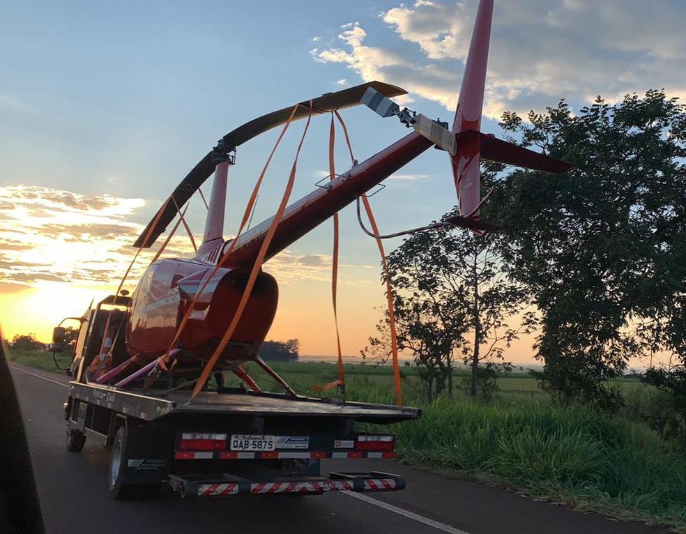 Helicóptero deve passar por perícia  — Foto: Polícia Civil/Divulgação