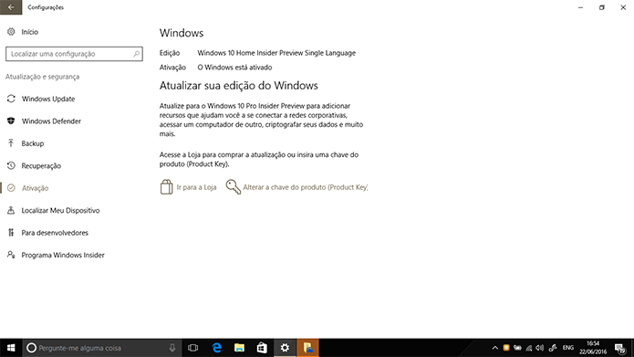 Microsoft adicionou ferramenta para correção de problemas de ativação no Windows 10 (Foto: Reprodução/Elson de Souza)