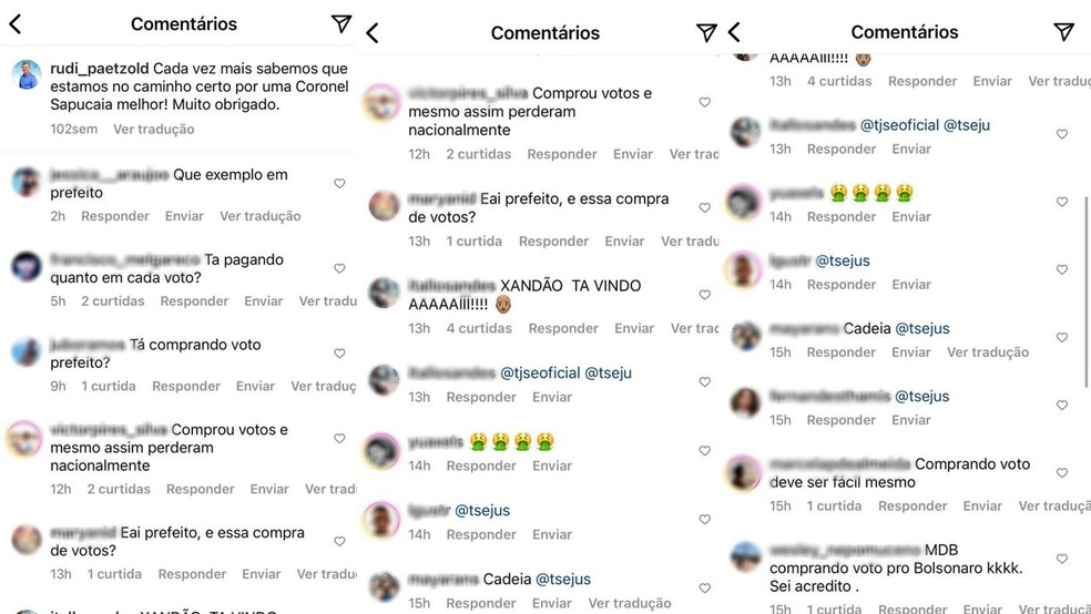 Internautas pedem posicionamento do prefeito nas redes sociais. — Foto: Redes sociais/Reprodução