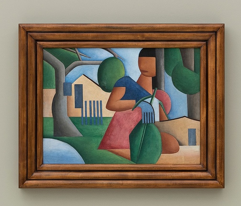 Obra "A Caipirinha", de Tarsila do Amaral, leiloada em SP nesta quinta (17). — Foto: Divulgação/Bolsa de Arte 